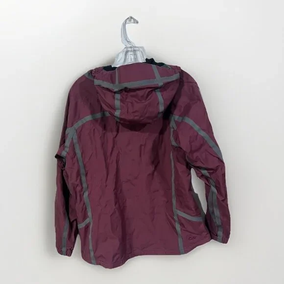Women's Outdoor Research Coat Jacket Purple Large Hooded Zip Pockets Tactical - Picture 2 of 11